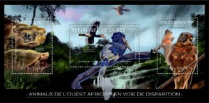 GUINEA - 2012 - Endangered Reptiles in W. Africa-Perf 3v Sheet-Mint Never Hinged
