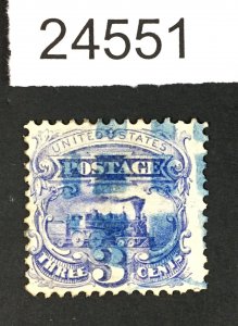 MOMEN: US STAMPS # 114 BLUE CANCEL USED LOT #24551