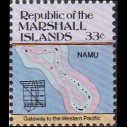 MARSHALL IS. 1984 - Scott# 45 Namu Map 33c NH