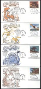 #2422-25 Dinosaurs Bennett FDC Set