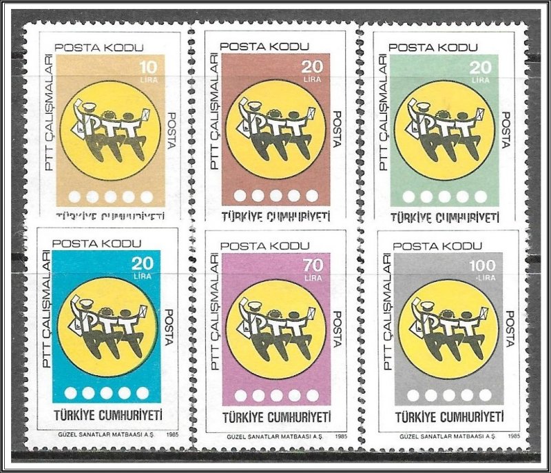 Turkey #2321-2326 Postal Code Complete Set MH