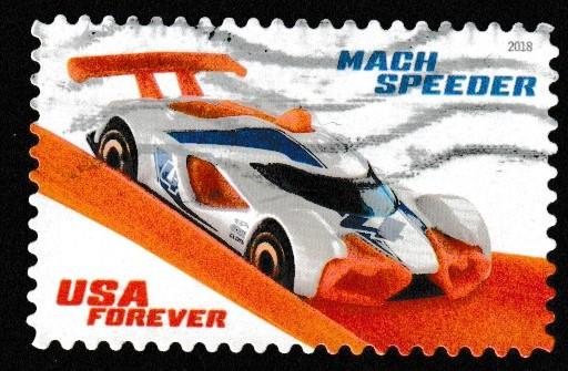 SC# 5325 - (50c) - Hot Wheels - Mach Speeder, 5 of 10 used single off paper