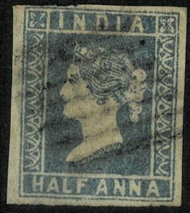   INDIA 1854  qv 1/2as  litho fine used  rare fine cds good  