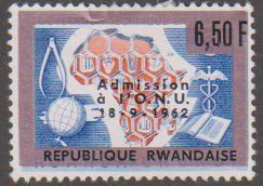Rwanda 10 Map of Africa and Symbolic Honeycomb 1963