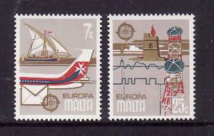 Malta-Sc#558-9-Unused NH Europa set-1979-Planes-