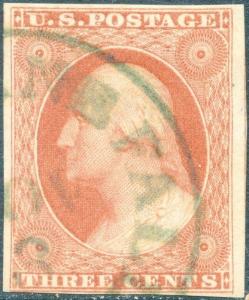 #10 ORANGE BROWN VF-XF USED WITH GREEN CANCEL CV $425.00 BP2020