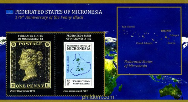 258237 MNH MICRONESIA 2010 170 ANIVERSARIO DEL PRIMER SELLO DE LA HISTORIA