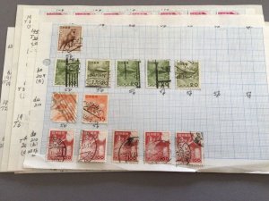 Japan vintage stamps on part album pages Ref 65034