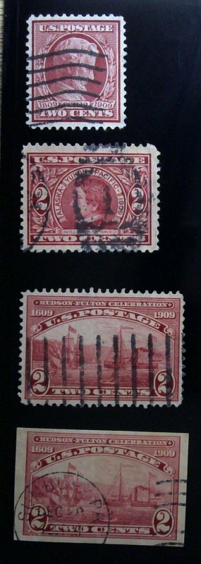 Scott #367,370,372,373 - Used - 1909