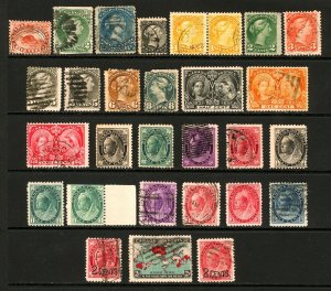 Early Canada #15-#88 1859-1899 Queen Victoria 28 items Few Mint Mostly Used