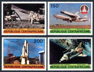 Central Africa 445-449, MNH. Mi 736-740. Columbia space shuttle 1981. Apollo 15.