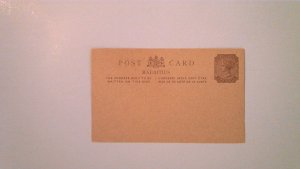 EARLY MAURITIUS POSTAL CARD MINT ENTIRE