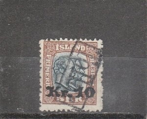 Iceland  Scott#  143  Used w/ Revenue Cancel  (1930 Surcharged)