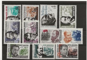 Russia 1965 Poets, Writers 3 sets sg.3150-5, 3247-8, 3254-6  (11 stamps)   MNH