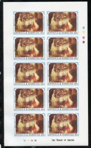 ANTIGUA PETER-PAUL RUBENS  SCOTT #1370/77   IMPERFORATE SHEET SET  MINT NH