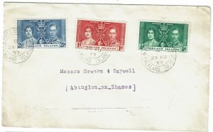 FALKLAND ISLANDS 1937 KGVI CORONATION SET ON COVER