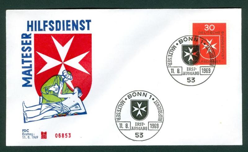 Germany.1969 FDC. Maltese Cross. Relief Service.
