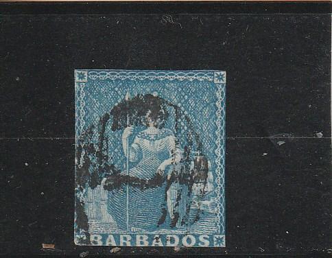 Barbados  Scott#  2  Used  (pencil notation on back)
