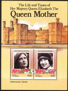 Tuvalu - Vaitupu 1985 Queen Mother Elizabeth II Castles S/S MNH