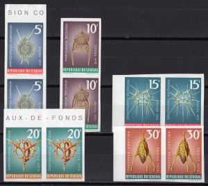 Senegal 1972 Sc#375/379 MARINE LIFE Set in Pairs IMPERFORATED MNH