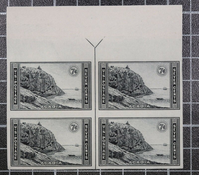 Scott 762 - 7 Cents Acadia NGAI Top Arrow Block - SCV - $8.25 