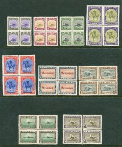 GREENLAND 1945 NEW YORK ISSUE SCOTT 10-18 BLOCKS OF 4 PERFECT MNH