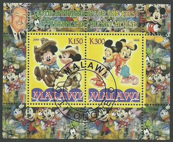 Malawi, Disney 3, Mickey Mouse, S/Sheet