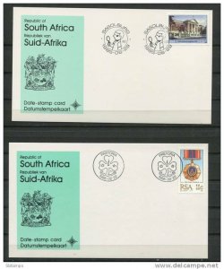 South Africa 1985 ( 2)  Postal Cards Special cancel Date stamp card