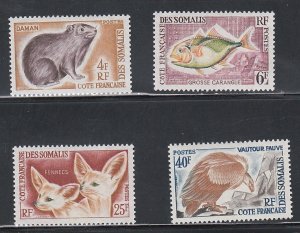 Somali Coast # 288-291, Fish, Vulture, Cony, Fennec, Mint Hinged, 1/3 Cat.
