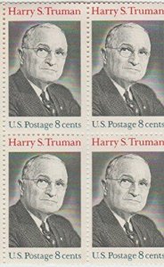 1973 Harry Truman Block of 4 8c Postage Stamps, Sc# 1499, MNH, OG