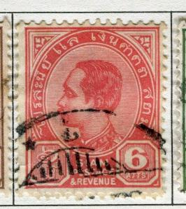 THAILAND;  1899 early classic definitive issue used 6a. value