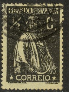 PORTUGAL 1917-26 1/2c Black CERES Issue Sc 228b VFU