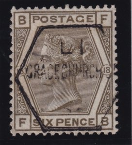 Great Britain S.G. 161 (1882) 6d grey Queen Victoria Gracechurch VF Used