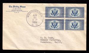 #CE1 Block of 4 on a First Day Cover - CV $37.50