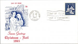 Canada 1965 FDC - Christmas - Noel - Ottawa, Ont - J8973