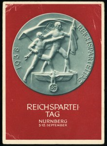 Germany NSDAP 10th Nuremberg Party Rally 1938 Postal Card #B120 Adolf Hitler