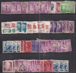 USA Section of 60 used stamps some repeats ( E412 )