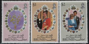 BRUNEI, 168-270, MNH, 1981, ROYAL WEDDING ISSUE