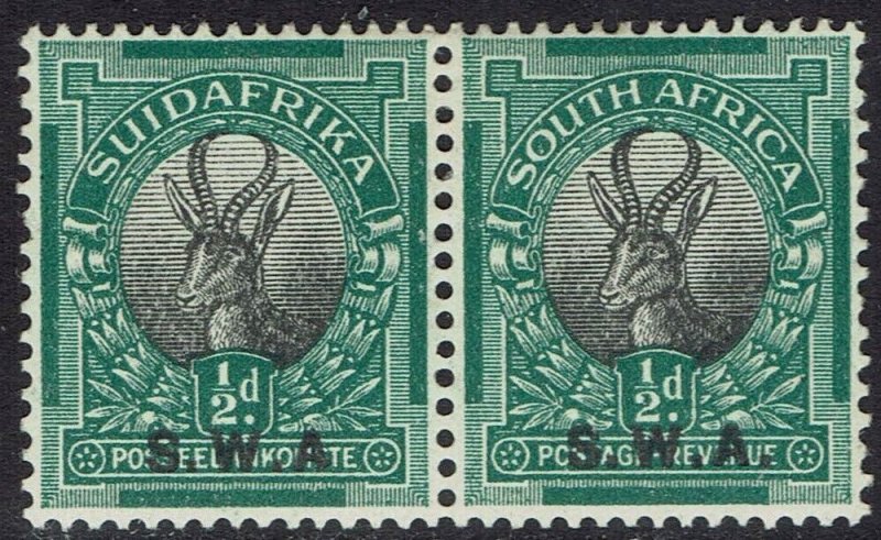 SOUTH WEST AFRICA 1927 SPRINGBOK ½D PAIR VARIETY NO STOP AFER A