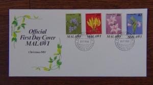 Malawi 1983 Christmas Flowers set on First Day Cover