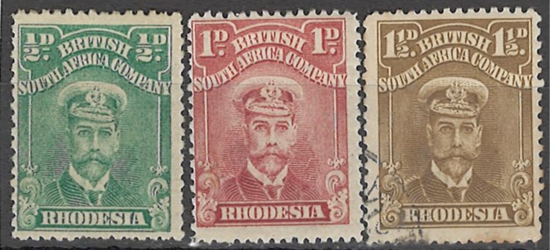 COLLECTION LOT OF #1772 RHODESIA # 119-21 MH/USED 1913+