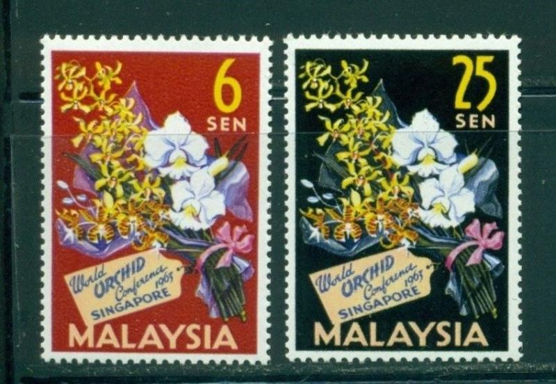 Malaysia Scott #4-5 MNH Orchids Flora CV$3+