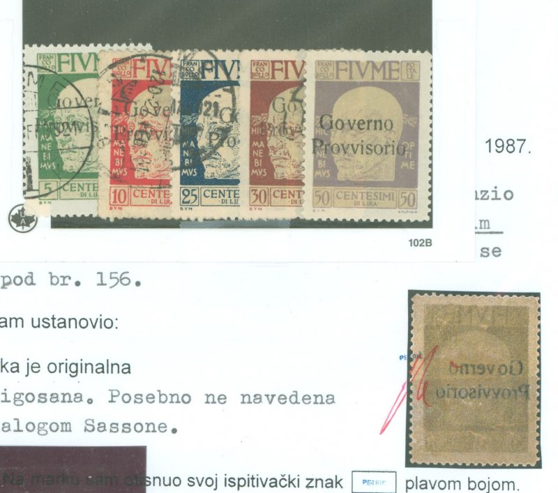Fiume #134/5/8/9/141 Used Single