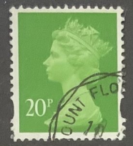 GREAT BRITAIN ELLIPTICAL MACHINS USED 1993-2011 20p GREEN 2 band Y1687