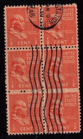 US Sc 803 Used Block Of Six F-VF