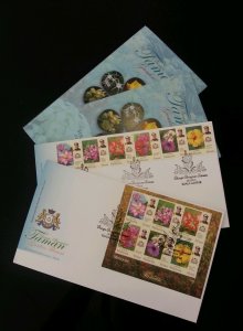 Malaysia Garden Flowers New Definitive Issue Johor Sultan 2016 King (FDC pair)