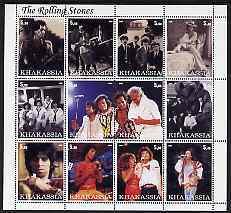 HAKASIA - 2000 - Rolling Stones - Perf 12v Sheet-Mint Never Hinged-Private Issue