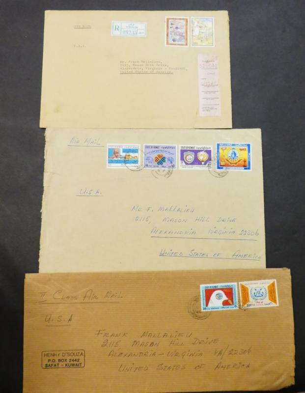 EDW1949SELL : KUWAIT 24 Oversized covers to USA. Interesting collection