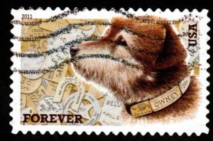 SC# 4547- (44c) - Owney, the Postal Dog - Used Single - Off Paper