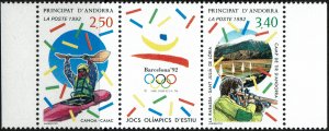 Andorra French #416-417 Pair with Label MNH - Olympics (1992)
